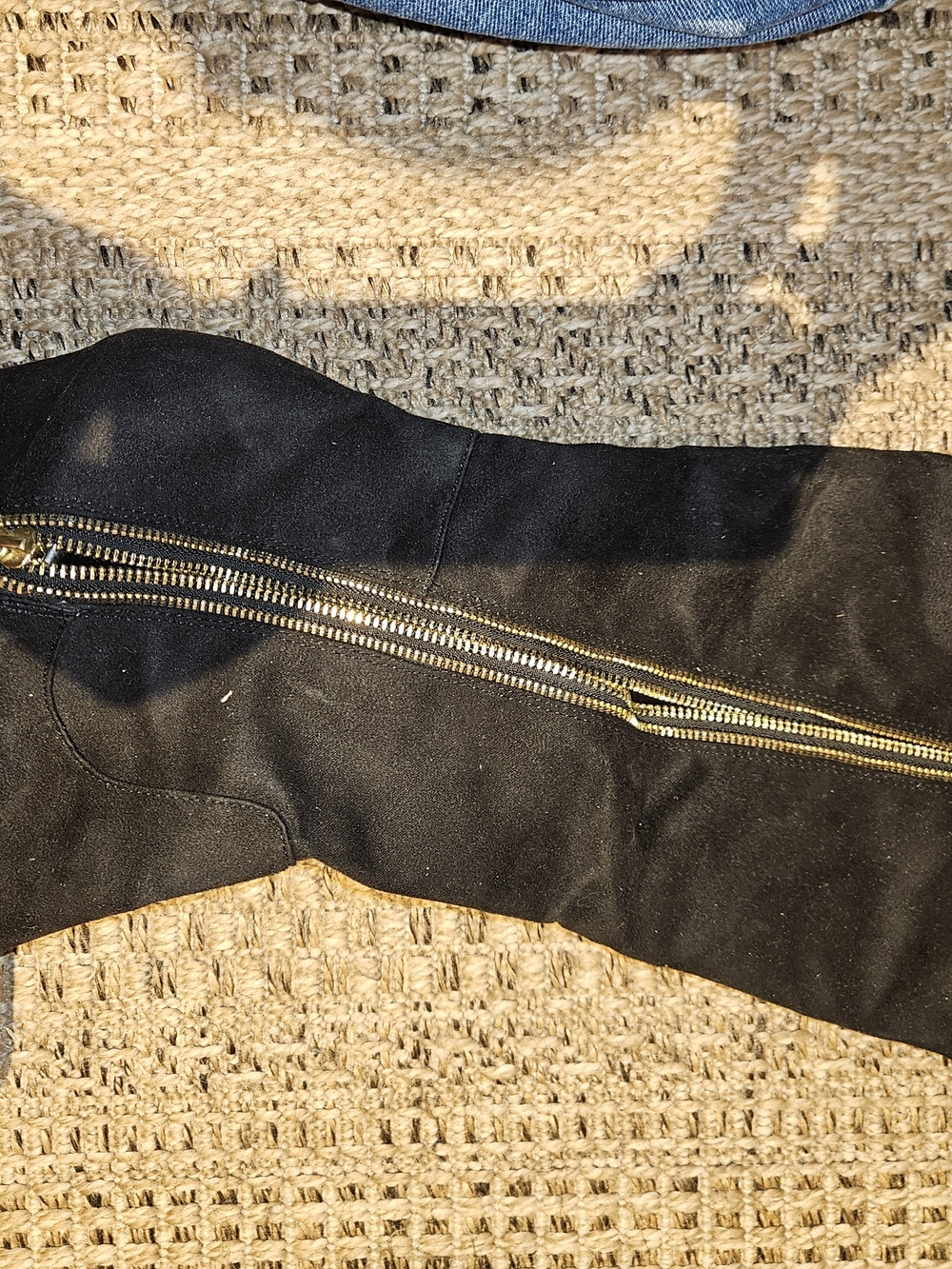 Christian Siriano Black Heeled Boots with Gold Zipper